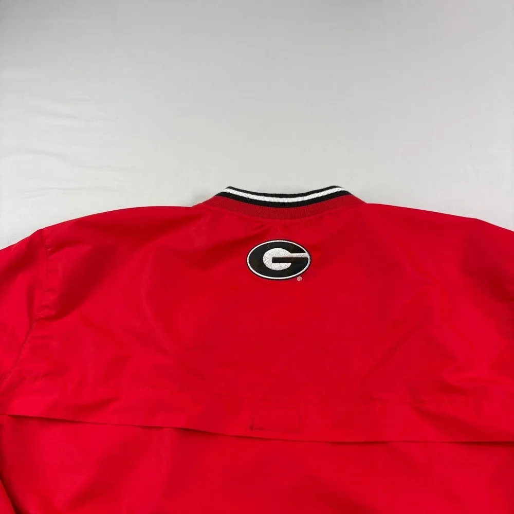 Georgia‎ Bulldogs Jacket Mens Large Red Windbreaker Pullover Embroidered NCAA